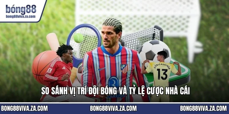 So sánh vị trí đội bóng và tỷ lệ cược nhà cái